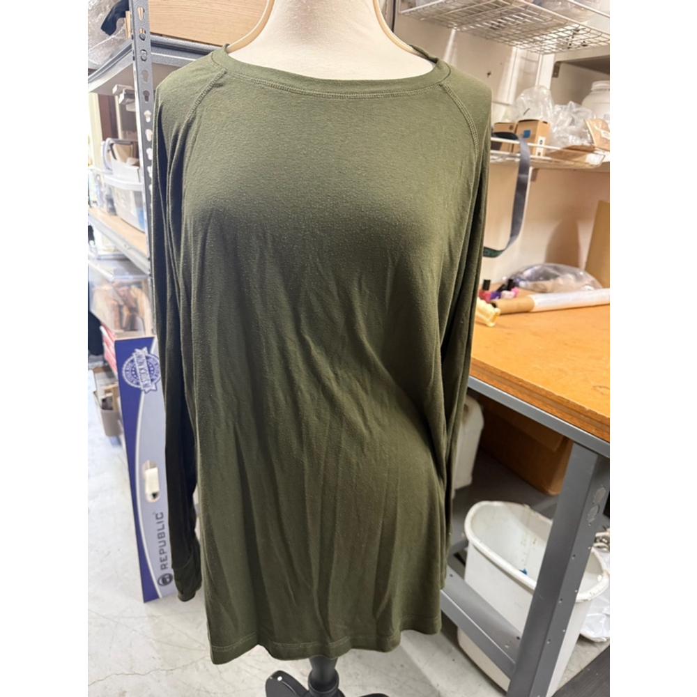 Women's Unbranded Long Sleeve T-Shirt Green L tunic long
